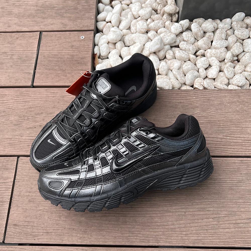 ナイキ P6000 快適な足幅広め スニーカー ランニングシューズ レディース 厚底 P-6000 クロム ブラック メタリックシルバー