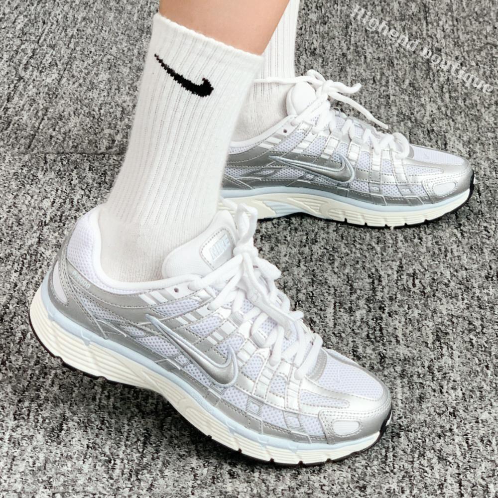 ナイキ P-6000 P6000 厚底 ランニングシューズ レディーススニーカー 夏 プラチナ シルバー ホワイト
