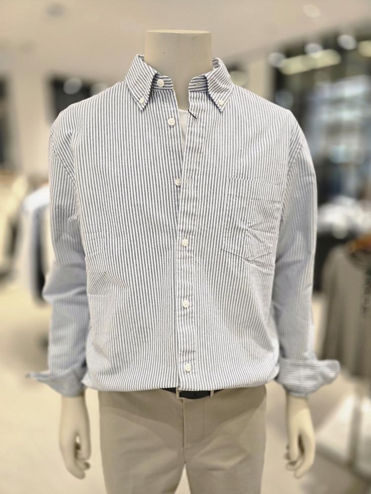 GIORDANOシャツ メンズ ストライプ オックスフォードシャツ