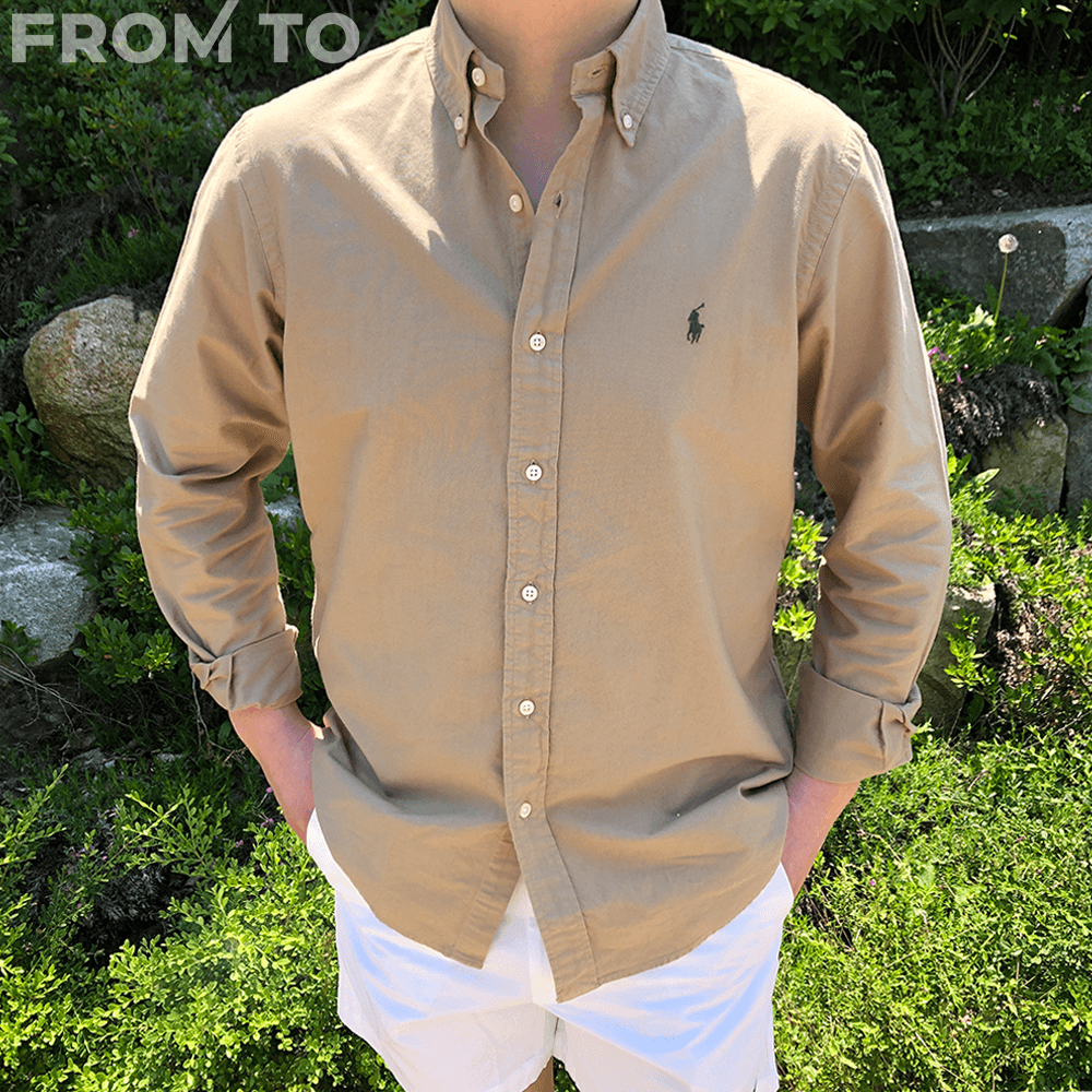 [デパート] Polo Ralph Lauren メンズ クラシックフィット ガーメントダイ オックスフォードシャツ