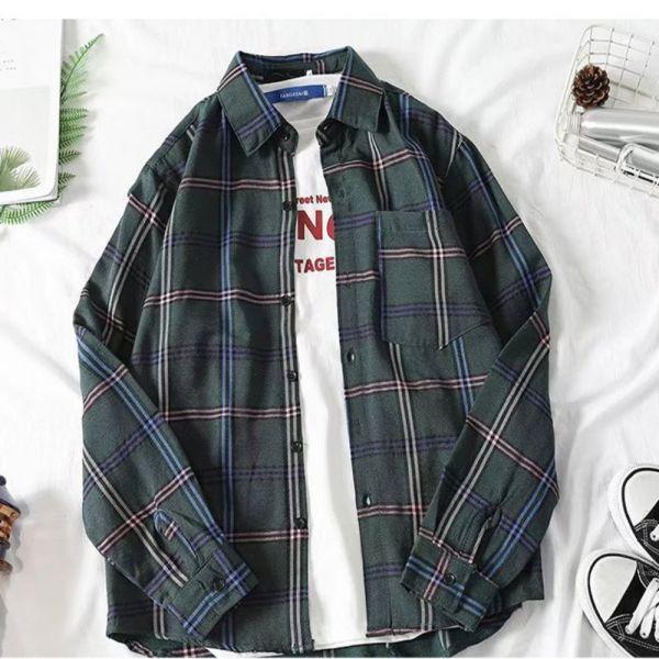 メンズシャツ 3カラー カジュアル デートルック 落ち着いた チェックシャツ