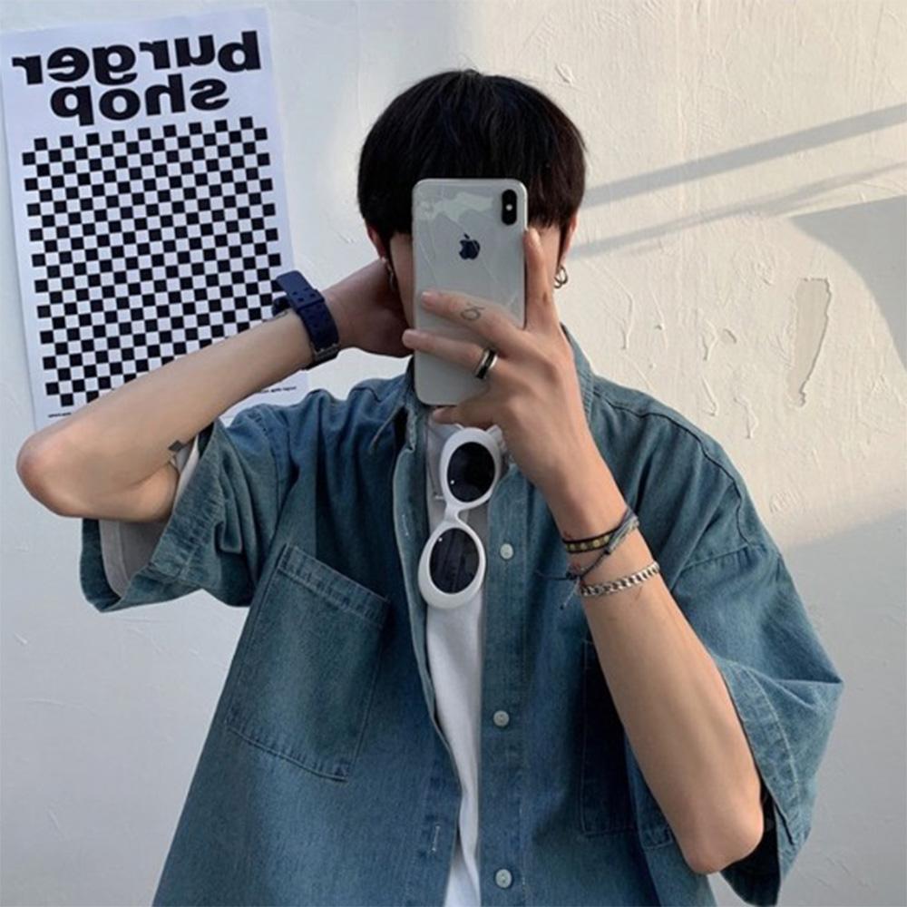 옷자락(オッジャラク) メンズ 春夏 カジュアル デートルック デニムシャツ