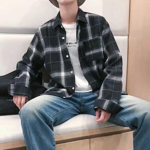 メンズ 春秋 季節の変わり目 デート ルック チェック シャツ コーディネート L