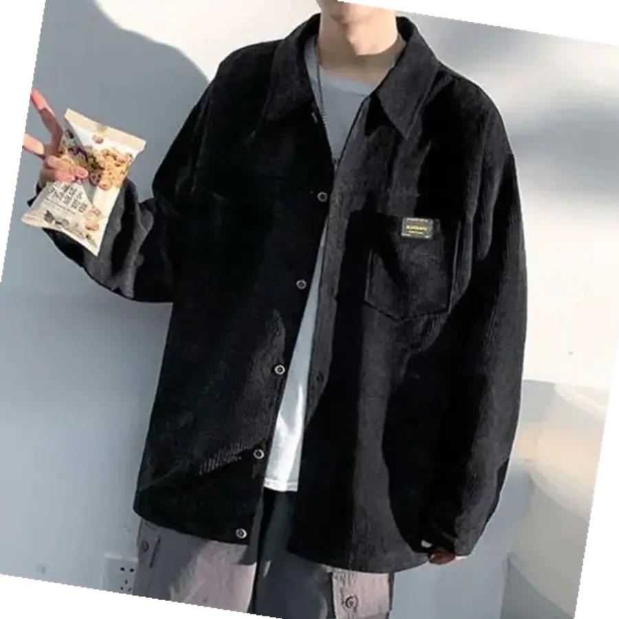 季節の変わり目 シャツ メンズ デート ルック ルーズフィット コーデュロイ シャツ