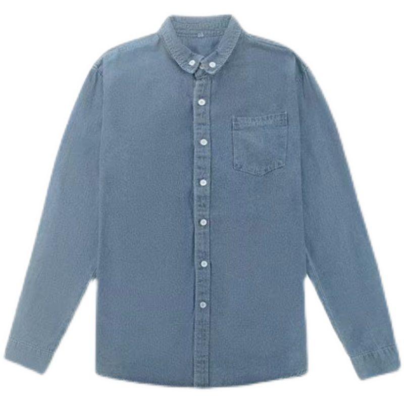 レイヤード スーツ シャツ カラー 春 メンズ デニム シャツ 秋 ルーズフィット カジュアル デートルック