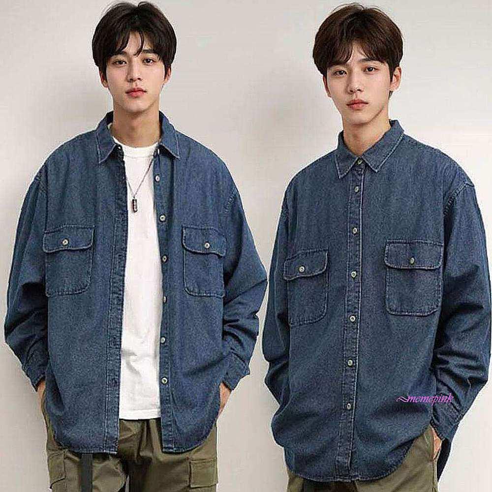 メンズ カジュアル デートルック デニムシャツ 程よい デニムシャツ オーバーフィット zab141