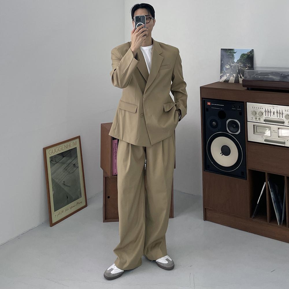 ORR セミ ダブル オーバーフィット セットアップ メンズ結婚式服 ゲストルックコーディネート スーツ