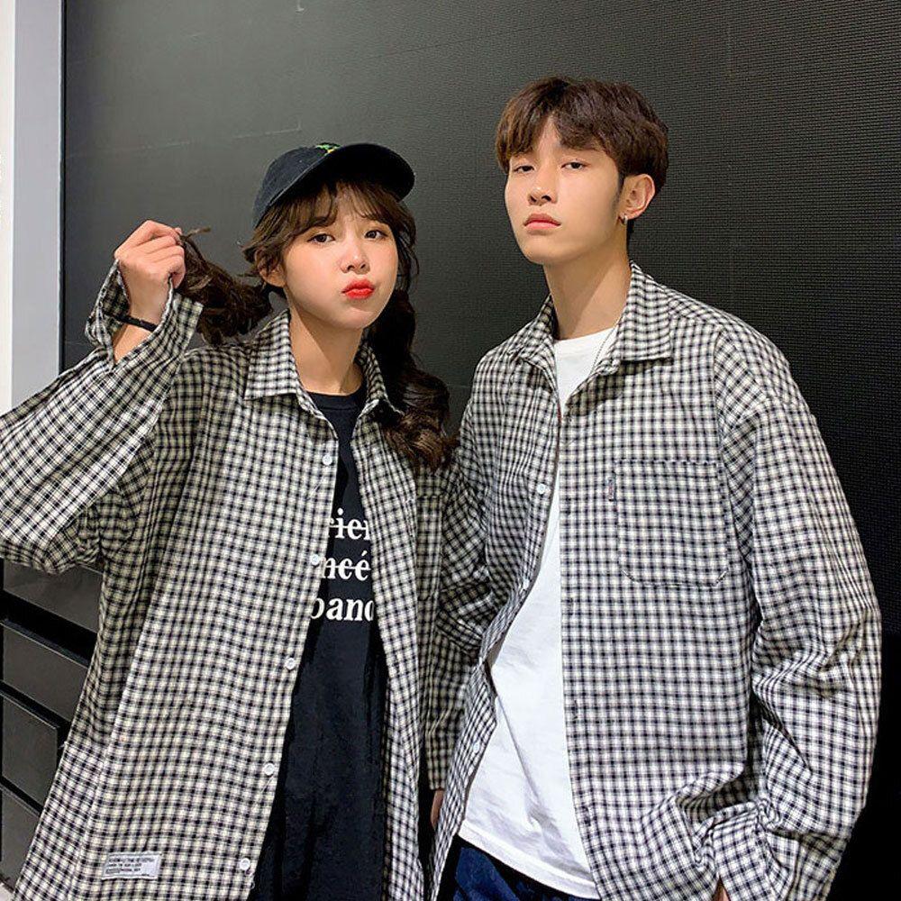 カジュアル 男女共用 デート コーディネート 長袖 カラースタンドネックシャツ