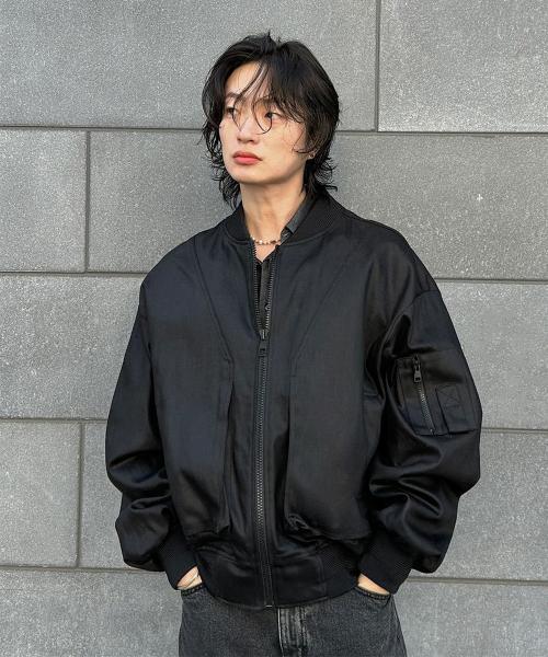 MAISON MINED(메종미네드) BLACK OVER MA-1 M19SJP1010