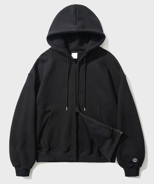 JEMUT(제멋) ロック オーバーフィット 2WAY 起毛 フードジップアップ 6種 ブラック YHHD2462 5003557467