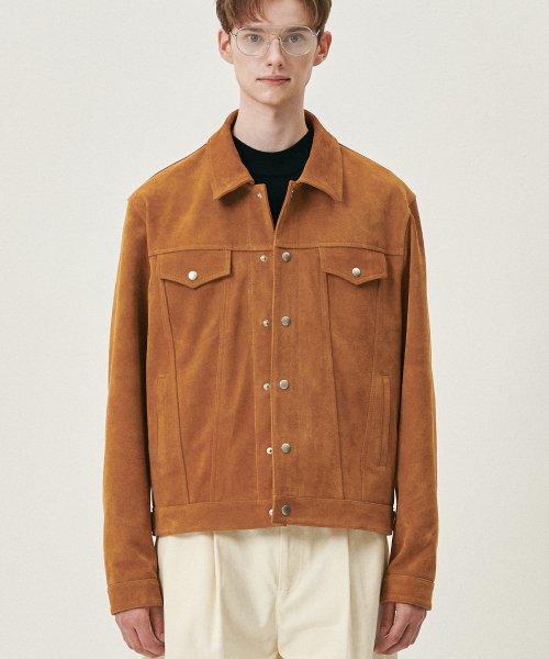 DOPE JASON(도프제이슨) レギュラースエード トラッカージャケット CAMEL DF22SS306
