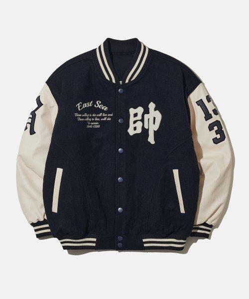 テイクイージー ウール バーシティジャケット (ネイビー) T22JP103-NY