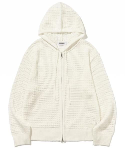 [BASEMENT] クロシェ フード ジップアップ アイボリー BM23SS01008KN