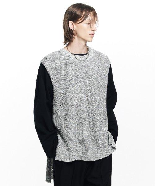 [MAISON MINED] SIDE BUTTON KNIT VEST GREY FMPSCVK105M