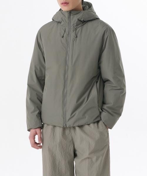 [무신사 스탠다드] 후디드 올라운드 패딩 재킷 [카키 그레이] MMDJJAZ06-KG