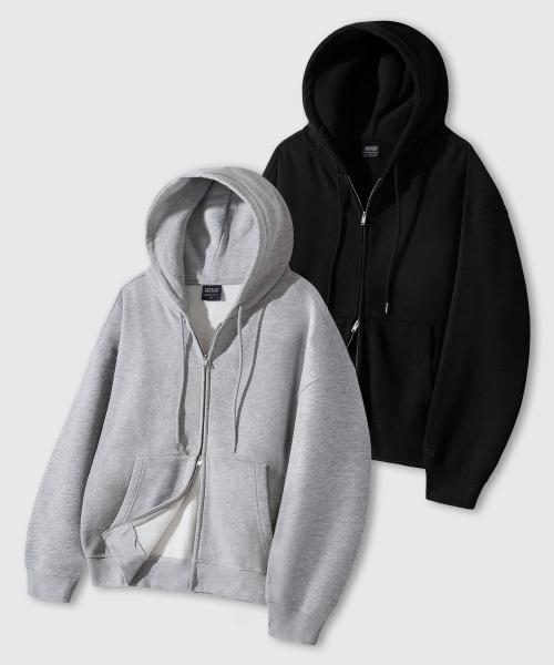 [REMAIN SECOND] 2WAY オーバーサイズ スウェット フーディー ジップアップ_3COLOR LMS72