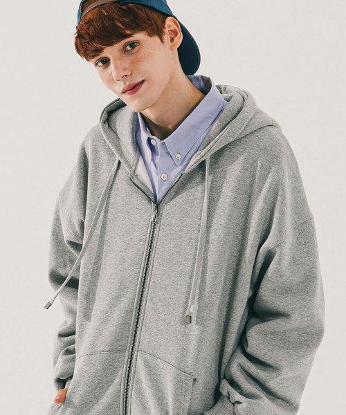 [더블유브이프로젝트] ベイスライン フーディー ジップアップ グレー JIOT7536 2171501