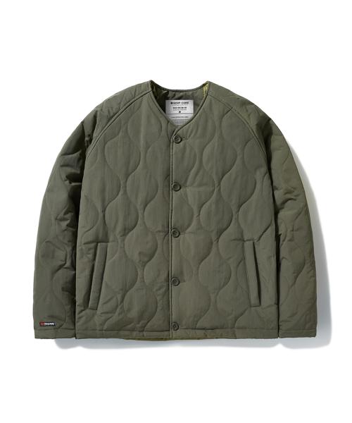 [플루크] 3Mシンサレート キルティング 軽量パディングジャケット カーキ FPJ201 FPJ201KK