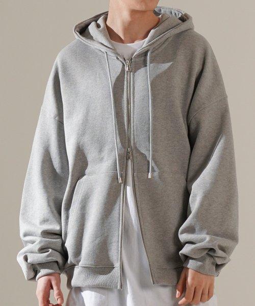 [퍼스텝] マウントアップ ヘビーフーデッドジップアップ グレー JUHD4468 2213170