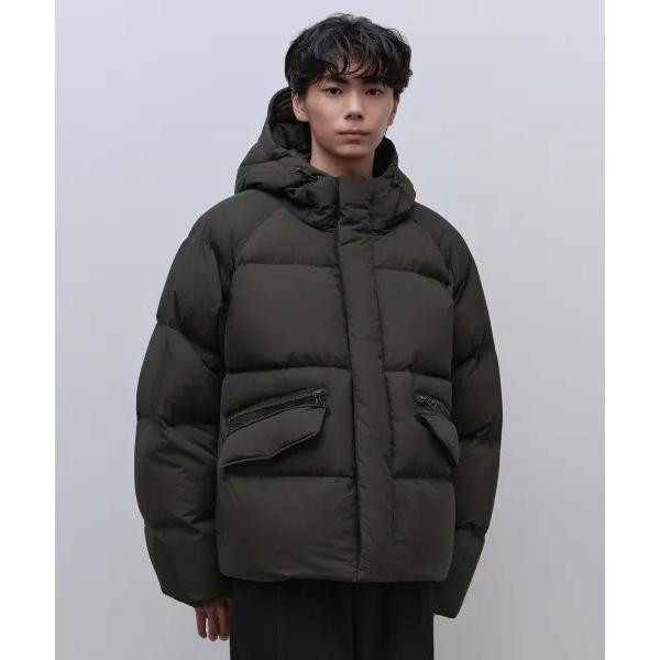 무신사스탠다드 래글런 후디드 다운 숏 패딩 자켓 MMEDJ7D02