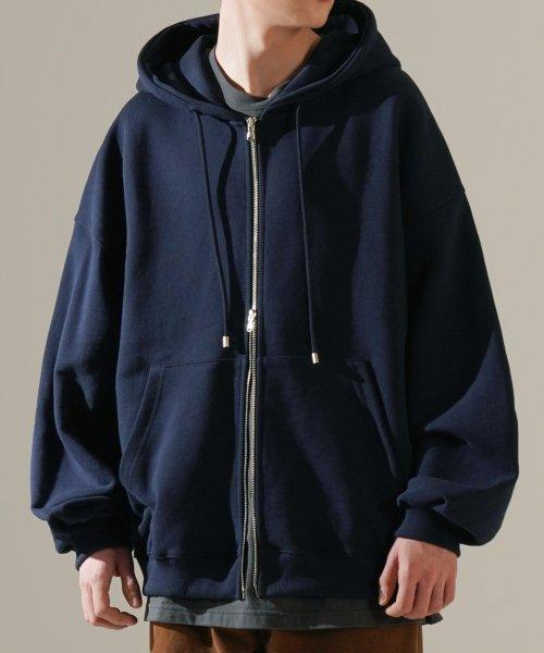 [퍼스텝] マウントアップ ヘビー フーディージップアップ ネイビー JUHD4468 2213171