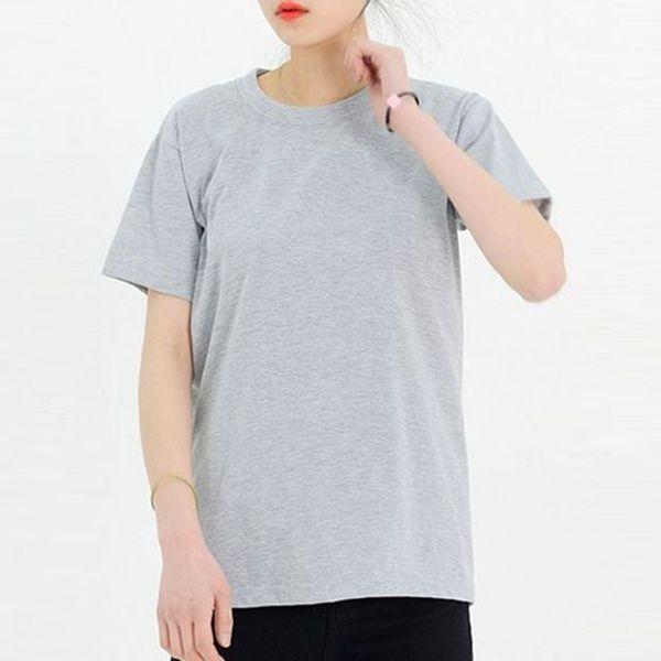 レディース トップス ハーフT コットンT ラウンドネック デイリー ゆったりフィット オーバーサイズ シャツ
