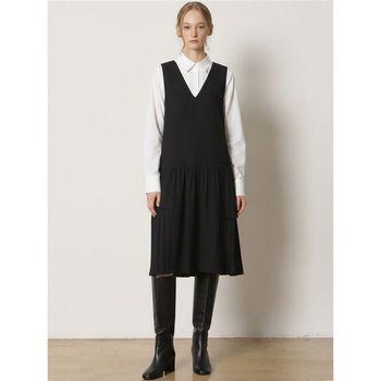 LIST バランス プリーツ Vネック ワンピース