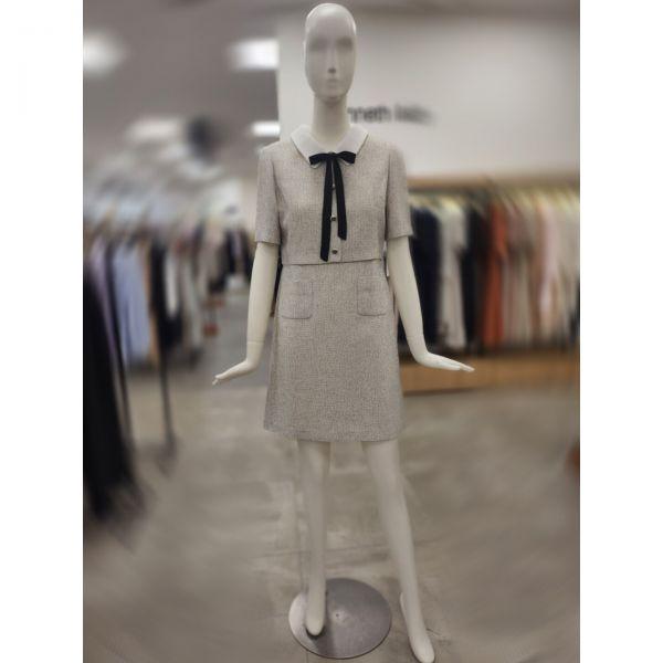 KENNETH LADY リボンカラー ミディワンピース EGOPOF9700