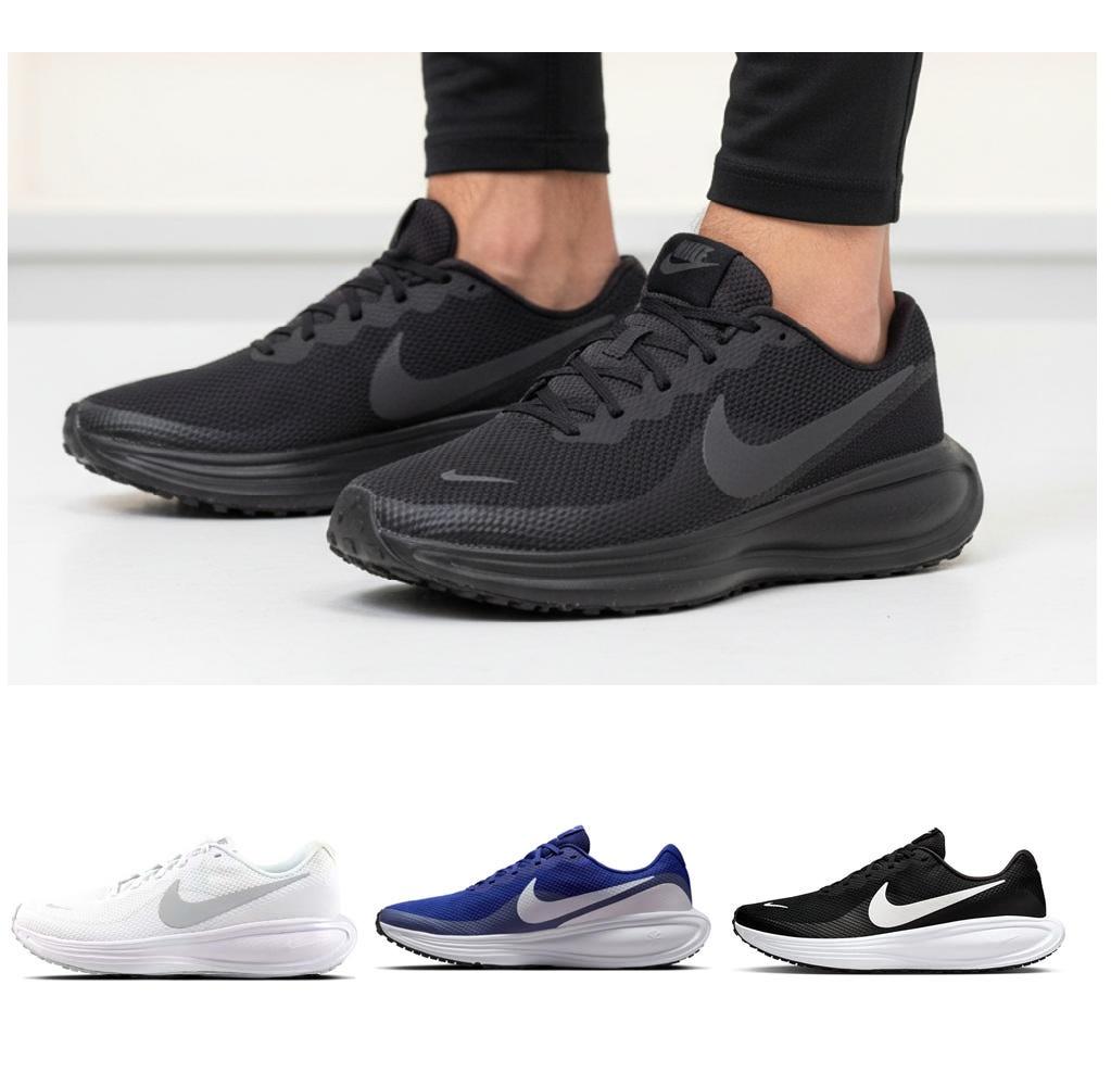ナイキ 幅広 スニーカー オールブラック 黒 ブラック シューズ ジョギングシューズ メンズ レボリューション 8