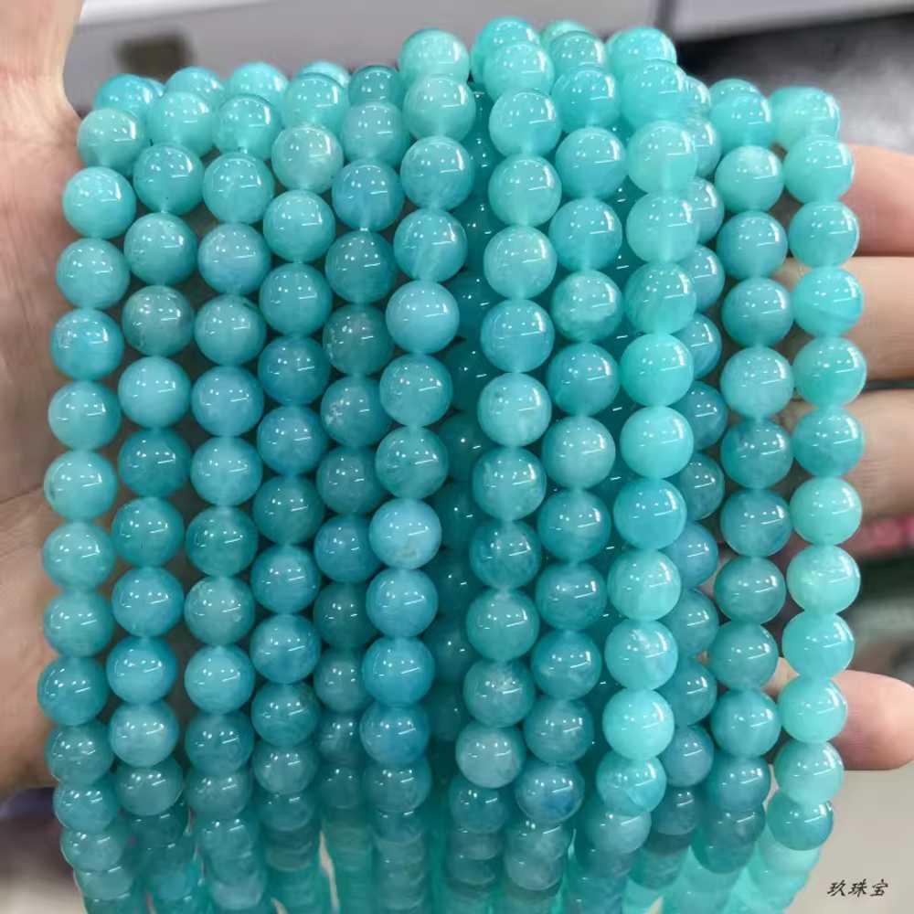 アマゾナイト天然石 高級ビーズ リングパーツ ジュエリーアクセサリー 天然翡翠 4mm 7Aグレード / 約80個