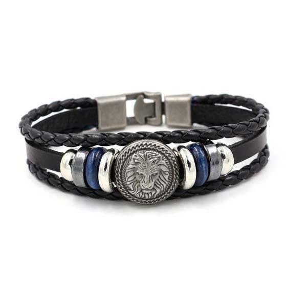 ORLVS メンズブレスレット ファッション アンティーク ヴィンテージレザー ブラック ブラウン カップルブレスレット 05