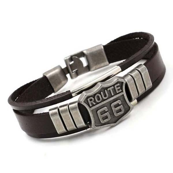 ORLVS メンズブレスレット ファッション アンティーク ヴィンテージレザー ブラック ブラウン カップルブレスレット 07