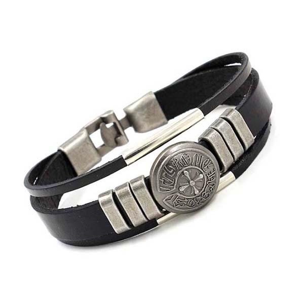 ORLVS メンズ ブレスレット ファッション アンティーク ヴィンテージ レザー ブラック ブラウン カップルブレスレット 08