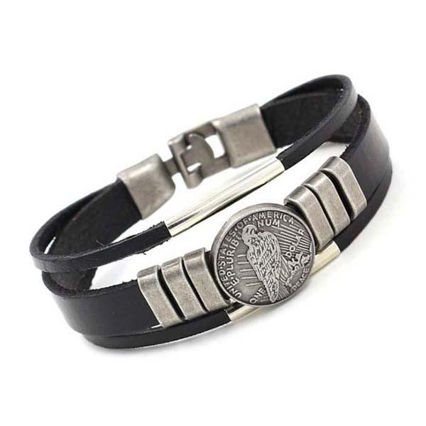 ORLVS メンズ ブレスレット ファッション アンティーク ヴィンテージ レザー ブラック ブラウン カップルブレスレット 10