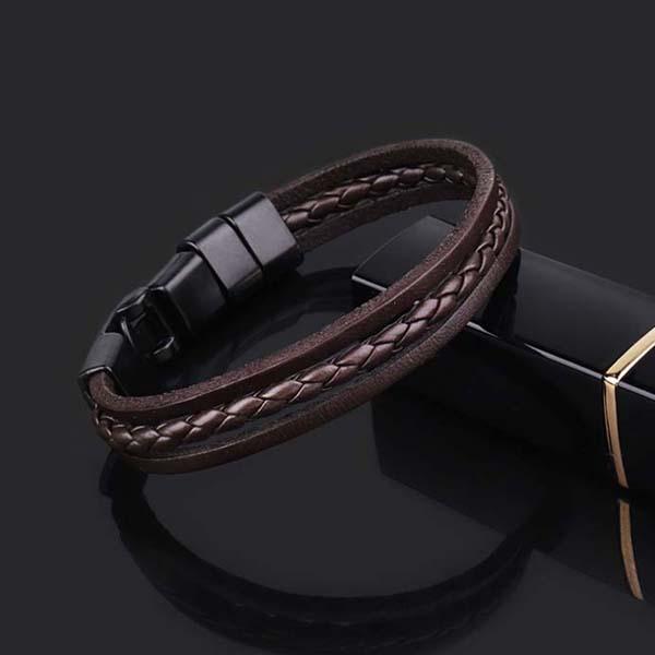 ORLVS メンズ ブレスレット ファッション アンティーク ヴィンテージ レザー ブラック ブラウン カップルブレスレット 16