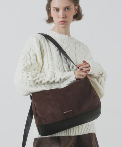 [MASMARULZ] スエード ビッグスクエアバッグ _チョコピーブラウン 5012759600