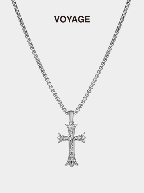 クロス ペンダント チェーン ネックレス メンズ ヒップホップスタイル トレンディな ファッションアクセサリー カジュアルなデイリースタイル