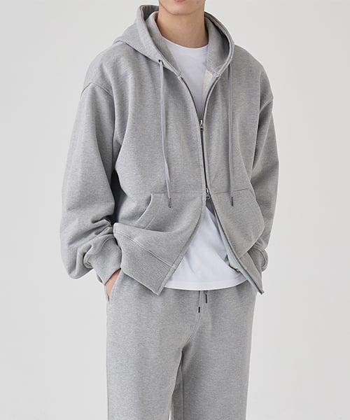 [토피] 2WAY スウェット フーディー ジップアップ (MELANGE GREY) TAF-2WHZU01MG