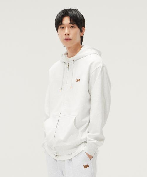 [리] 스몰 로고 후드 집업 라이트 그레이 LE2403HZ01LG