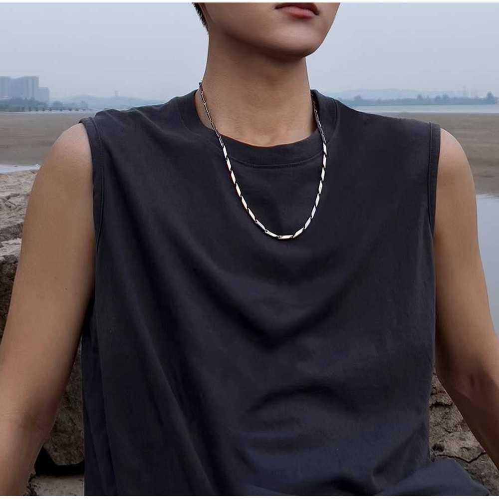 多用途チタン製スチールネックレス メンズ ヒップホップスタイルチェーンアクセサリー 1. 長さ60cm 幅3mm