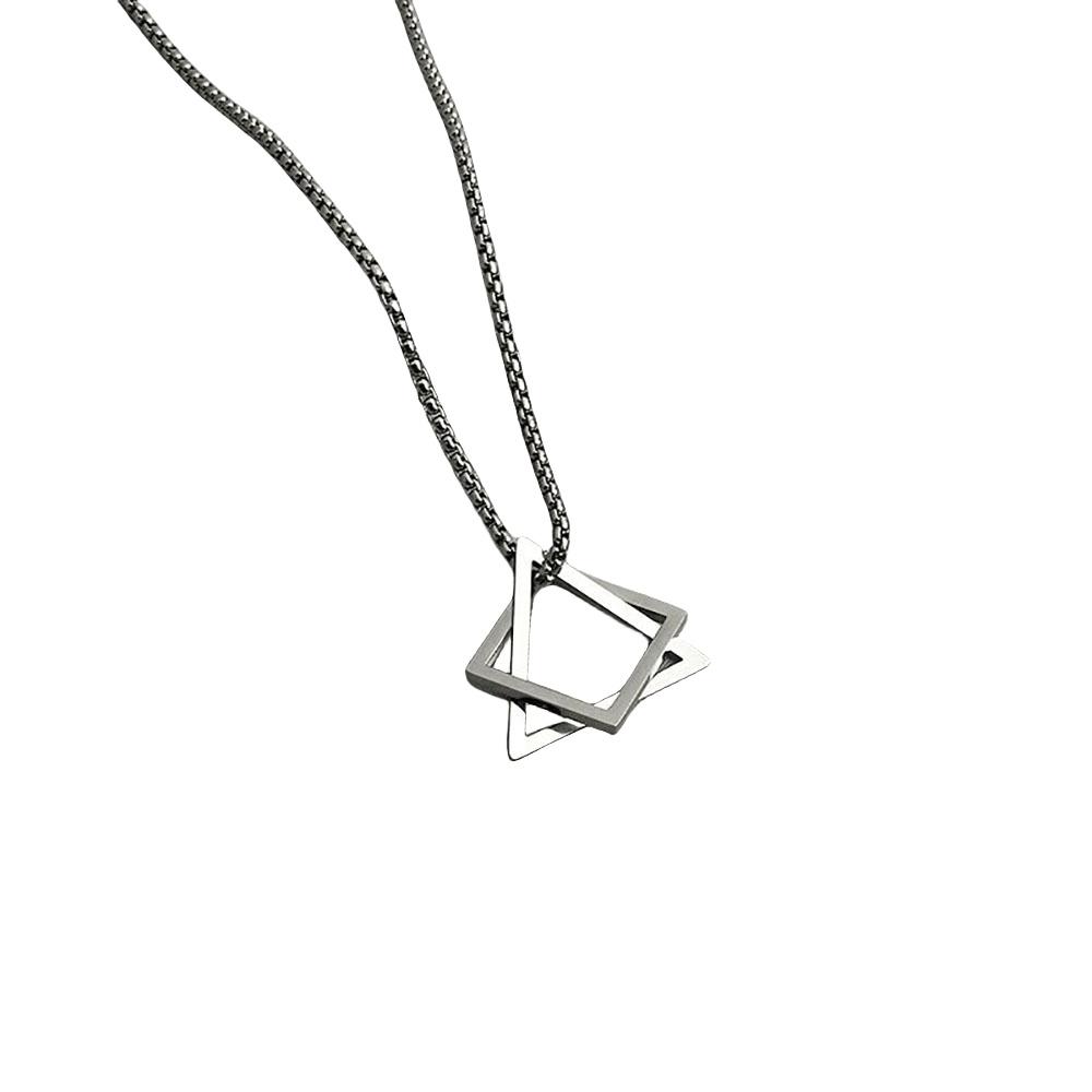 ROYALBELLE メンズ ジュエリー インスタ ヒップホップ ファッションネックレス シンプル デイリーユース アクセサリー E40905 AN スタイルA 銀色