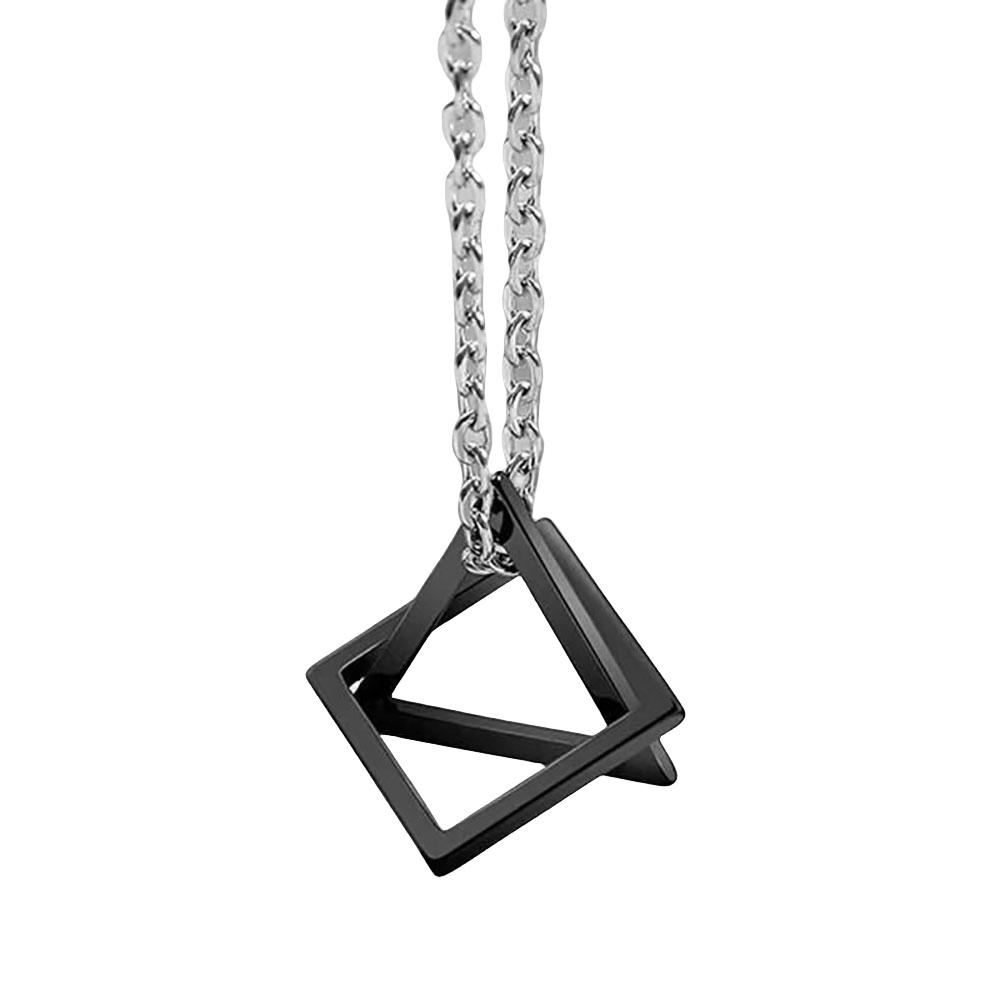 ROYALBELLE メンズ ジュエリー インスタ ヒップホップ ファッションネックレス シンプル デイリーユース アクセサリー E40905 AN スタイルB ブラック