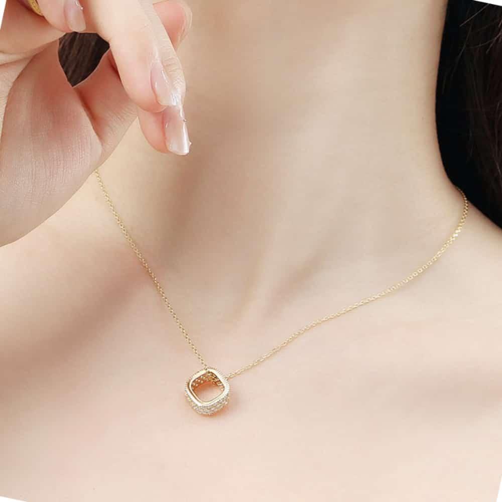 돈스텔 실버 골드 도금 큐빅 목걸이 도금목걸이 우정선물악세사리