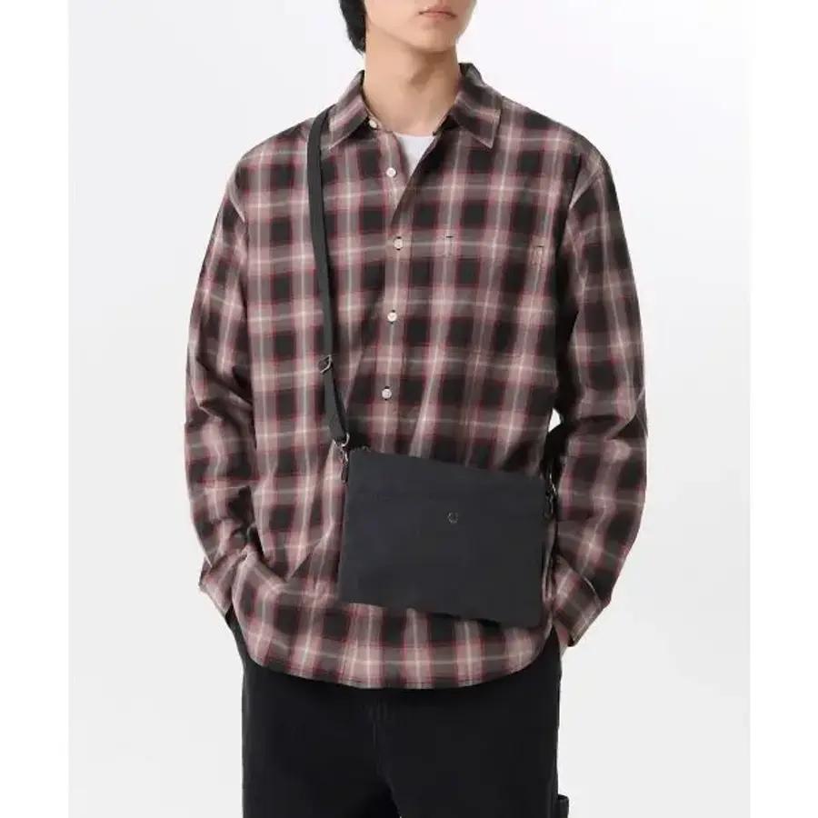 MUSINSA STANDARD ウォッシュドキャンバス サコッシュ チャコール