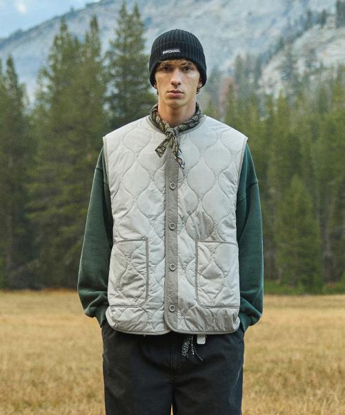 [플루크] オーバーフィット キルティング ベスト ライトベージュ FVT203 FVT203LB