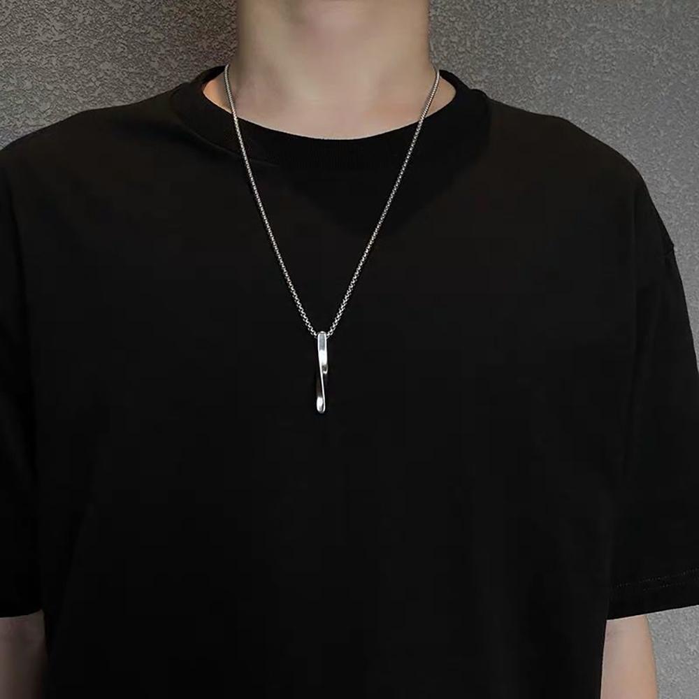 VVRR 男女兼用 チタンネックレス ペンダント 個性溢れるニットネックレス シンプルアクセサリー Y0102858 GJ 写真色60cm