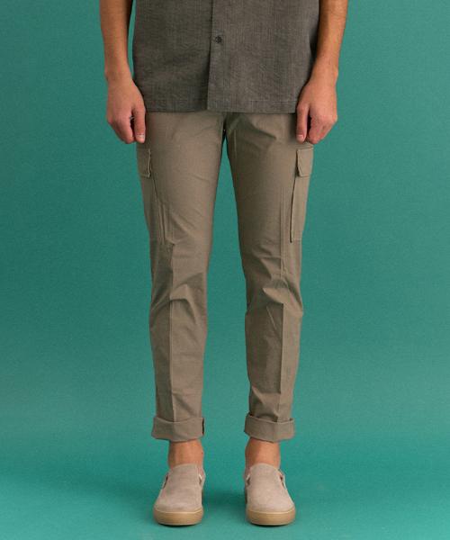 [빠니깔레] Brown Slim Fit Cotton Cargo Pants F-GCPT10-BR