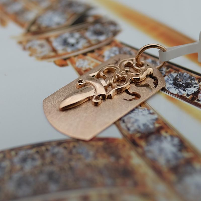 14k 18k ダガーデザイン ダブルペンダント (メンズネックレス)