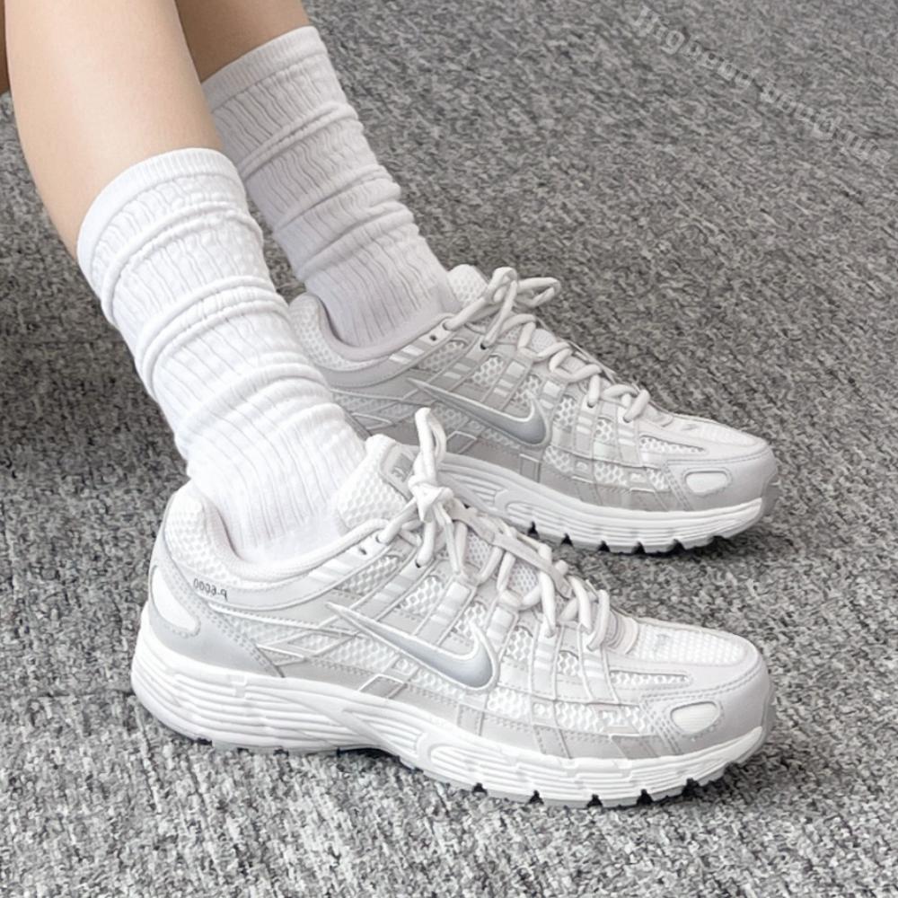 Nike P-6000 P6000 Height-Increasing Running Shoes Women's Summer Summit White Grey