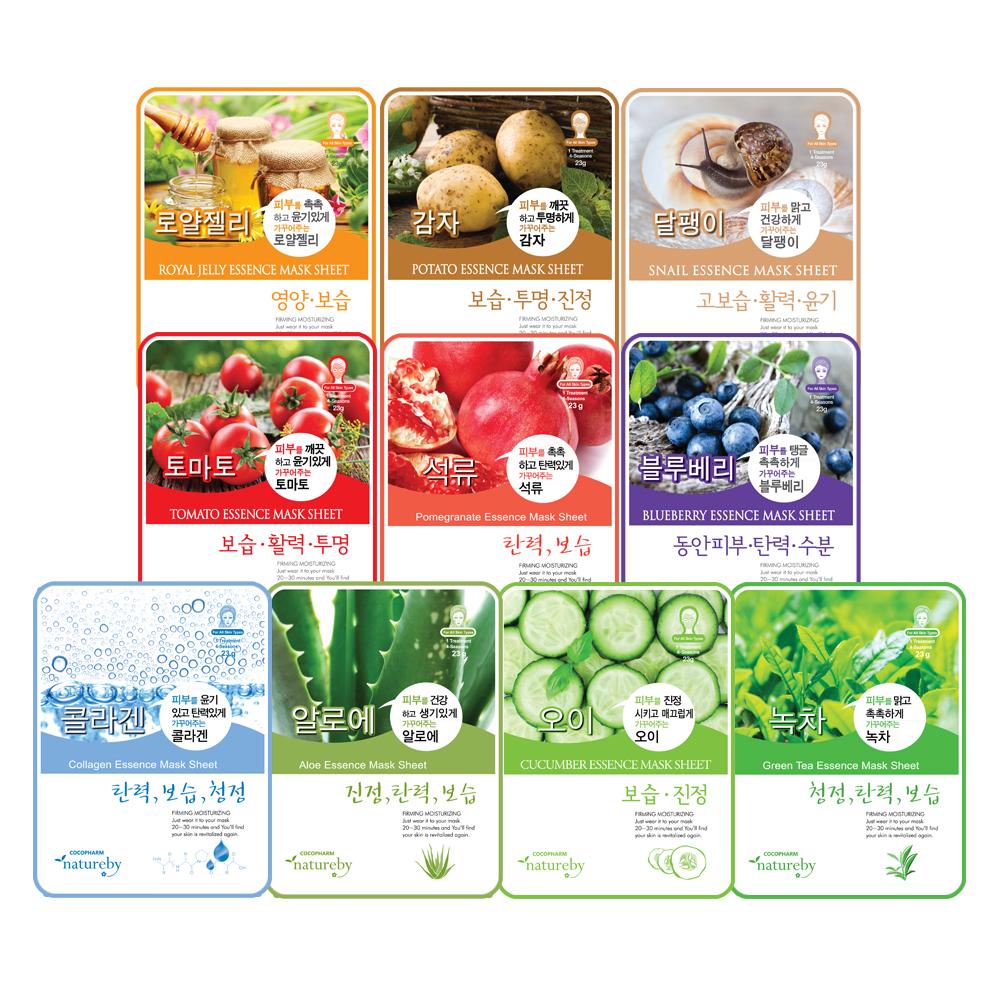 Natureby エッセンス マスクパック 100枚 Aタイプ (10種類) - 코코팜